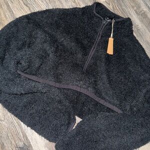 Skims Fleece Cropped Half Zip